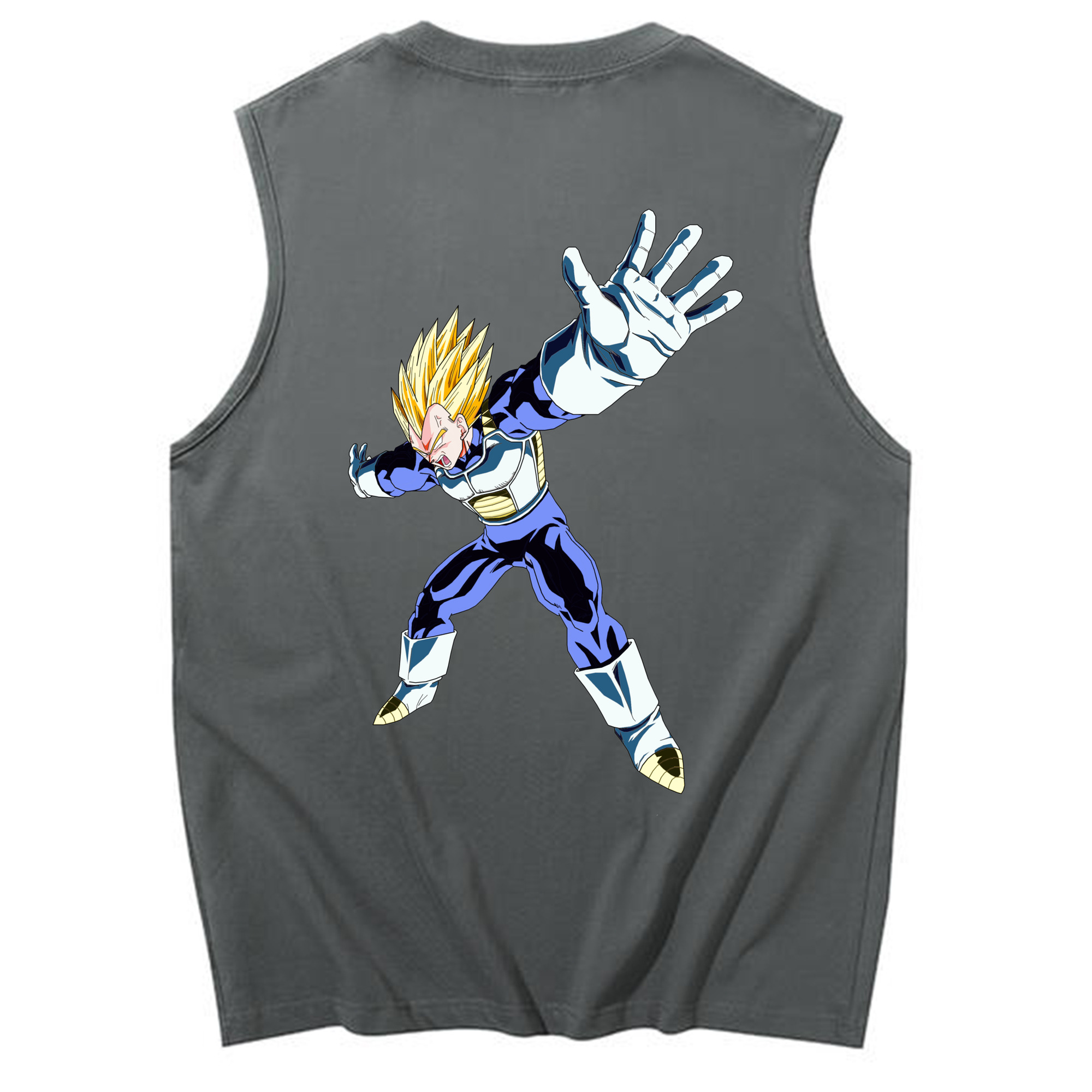 （画像用） ドラゴンボール ベジータ四世（Bejīta Yonsei）DRAGON BALL Vegeta IV コットン100％タンクトップ（背面プリント）